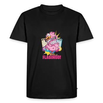 Flamingo Flamingo Flamingo Flamingo Flamingo Pour les joueurs de Bingo - T-shirt Premium bio Homme - noir - Devant - Nico (187cm)