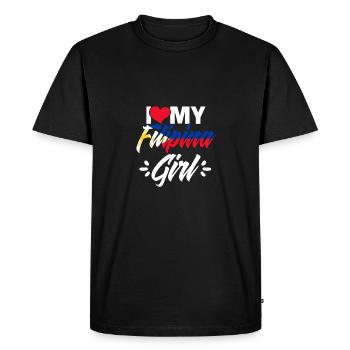 J’aime ma fille philippine Fille philippine géniale - T-shirt Premium bio Homme - noir - Devant - Nico (187cm)