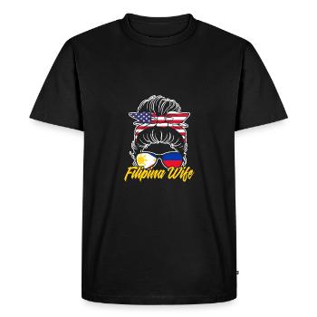 Épouse philippine Messy Bun Awesome Filipina Girl A - T-shirt Premium bio Homme - noir - Devant - Nico (187cm)