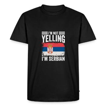 Je ne crie pas que je suis serbe drôle Srbija - T-shirt Premium bio Homme - noir - Devant - Nico (187cm)