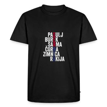 Cool Srbija Aliments préférés serbes Serbie Lover - T-shirt Premium bio Homme - noir - Devant - Nico (187cm)