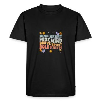 Vintage Empathy Child Heart Wise Mind Brave Spirit - Men's Premium Organic T-Shirt - black - Front - Nico (187cm)