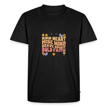 Impressionnant empathie enfant cœur sage courageux - T-shirt Premium bio Homme - noir - Devant - Nico (187cm)