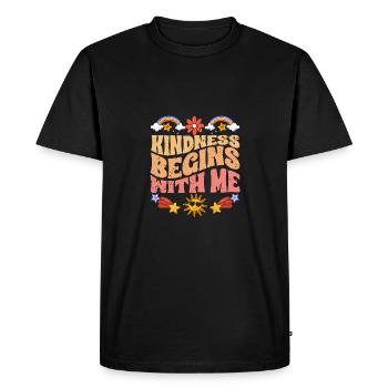 La gentillesse commence avec moi Autisme motivationnel - T-shirt Premium bio Homme - noir - Devant - Nico (187cm)