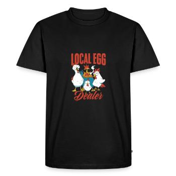 Drôle de marchand d’œufs local Une couche d’éleveur de poulet - T-shirt Premium bio Homme - noir - Devant - Nico (187cm)