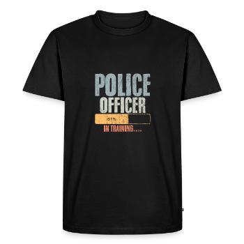 Retro Police Officer In Training Back The Blue A - Men's Premium Organic T-Shirt - black - Front - Nico (187cm)