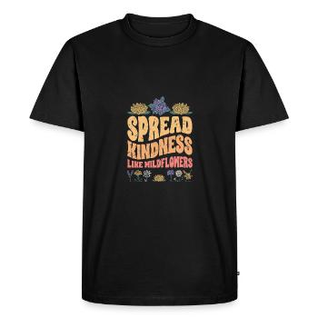 Vintage Spread Kindness Like Wildflowers - Men's Premium Organic T-Shirt - black - Front - Nico (187cm)