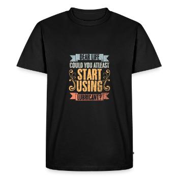 Vintage chère vie pourriez-vous au moins commencer à utiliser - T-shirt Premium bio Homme - noir - Devant - Nico (187cm)