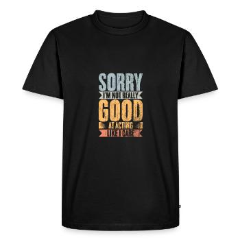 Introvertis vintage Je ne suis pas vraiment doué pour jouer - T-shirt Premium bio Homme - noir - Devant - Nico (187cm)