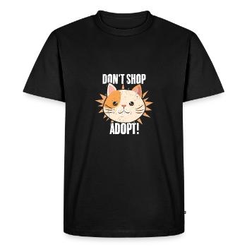 Awesome Cat Face Don’t Shop Adoptez une famille d’accueil pour animaux - T-shirt Premium bio Homme - noir - Devant - Nico (187cm)