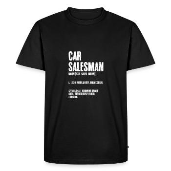 Vendeur de voitures génial Définition Concessionnaire automobile A - T-shirt Premium bio Homme - noir - Devant - Nico (187cm)