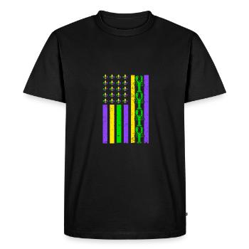 Super drapeau d’écrevisse de Mardi Gras pour Mardi Gras - T-shirt Premium bio Homme - noir - Devant - Nico (187cm)