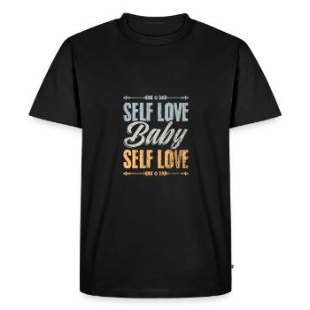 Vintage Self Love Baby Self Love Positive Vibes - T-shirt Premium bio Homme - noir - Devant - Nico (187cm)