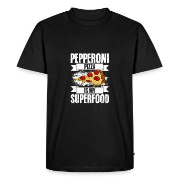 Pepperoni Pizza Funny Superfood Pizza Manger pour - T-shirt Premium bio Homme - noir - Devant - Nico (187cm)