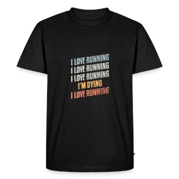 Vintage J’adore courir Humour Passionné de course à pied - T-shirt Premium bio Homme - noir - Devant - Nico (187cm)
