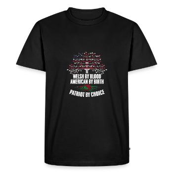 Awesome Welsh By Blood American By Birth Patriot - Men's Premium Organic T-Shirt - black - Front - Nico (187cm)