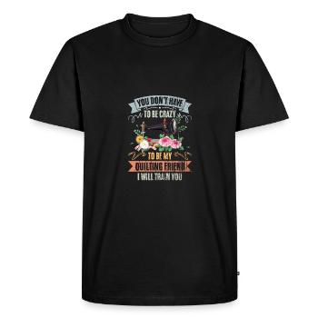Vous n’avez pas besoin d’être fou Vintage Quilting ami - T-shirt Premium bio Homme - noir - Devant - Nico (187cm)