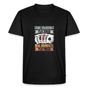 Certaines grands-mères jouent au bingo De vraies grands-mères jouent au rétro - T-shirt Premium bio Homme - noir - Devant - Nico (187cm)