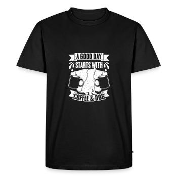 A Good Day Starts With Coffee Awesome Caffeinated - Men's Premium Organic T-Shirt - black - Front - Nico (187cm)