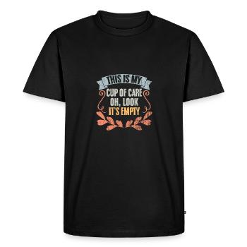 Vintage This Is My Cup Of Care Oh Look It's Empty - Men's Premium Organic T-Shirt - black - Front - Nico (187cm)