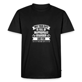 Sarcastique Que vos journées soient pleines d’inconvenance - T-shirt Premium bio Homme - noir - Devant - Nico (187cm)