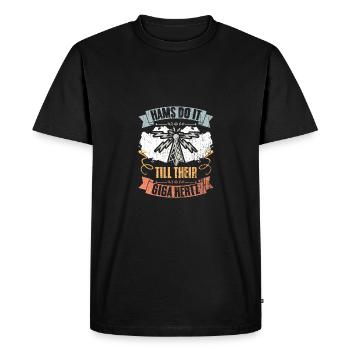 Retro Hams Do It Till Their Giga Hertz A Ham Radio - Men's Premium Organic T-Shirt - black - Front - Nico (187cm)