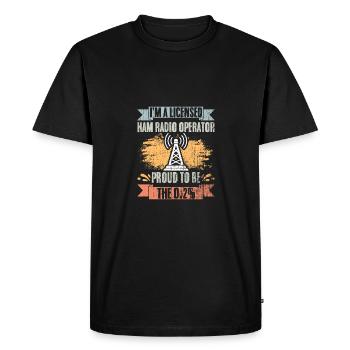 Retro I'm A Licensed Ham Radio Operator Proud To - Men's Premium Organic T-Shirt - black - Front - Nico (187cm)