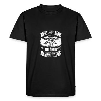 Funny Hams Do It Till Their Giga Hertz A Ham Radio - Men's Premium Organic T-Shirt - black - Front - Nico (187cm)