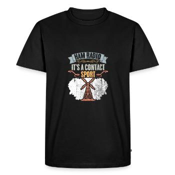 Retro Ham Radio It's A Contact Sport Amateur Radio - Men's Premium Organic T-Shirt - black - Front - Nico (187cm)