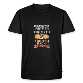 Grandpa The Man The Myth Cool Ham Radio Legend - Men's Premium Organic T-Shirt - black - Front - Nico (187cm)