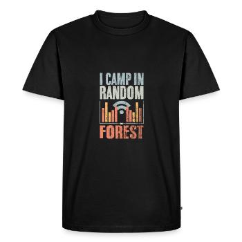 Retro I Camp In Random Forest Data Science A Data - Men's Premium Organic T-Shirt - black - Front - Nico (187cm)