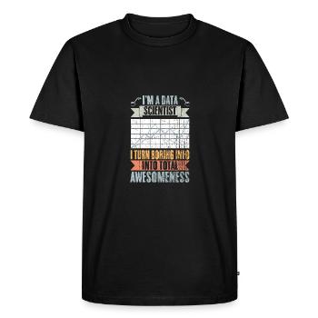 Retro Data Scientist transforme des informations ennuyeuses en informations totales - T-shirt Premium bio Homme - noir - Devant - Nico (187cm)