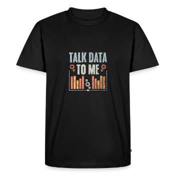 Talk Data To Me Retro Data Science Deep Learning - Men's Premium Organic T-Shirt - black - Front - Nico (187cm)