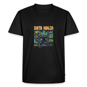 Data Ninja Retro Data Science Deep Learning For - Men's Premium Organic T-Shirt - black - Front - Nico (187cm)