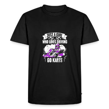 Juste une fille qui aime les courses de karting géniales - T-shirt Premium bio Homme - noir - Devant - Nico (187cm)