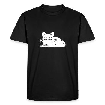 Innocent Cat Humor Cats Drawing - Men's Premium Organic T-Shirt - black - Front - Nico (187cm)