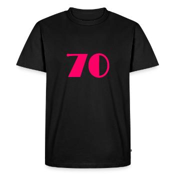 70. ANNIVERSAIRE. HAPPY BIRTHDAY - T-shirt Premium bio Homme - noir - Devant - Nico (187cm)