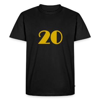 20 ANS,20e ANNIVERSAIRE,ANNIVERSAIRE 20 ANS,20 - T-shirt Premium bio Homme - noir - Devant - Nico (187cm)