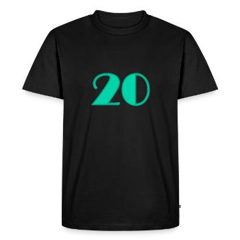 20 ANS,20e ANNIVERSAIRE,ANNIVERSAIRE 20 ANS,20 - T-shirt Premium bio Homme - noir - Devant - Nico (187cm)
