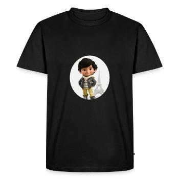 EIFFEL TOWER - Smiling boy - Tourist - Men's Premium Organic T-Shirt - black - Front - Nico (187cm)