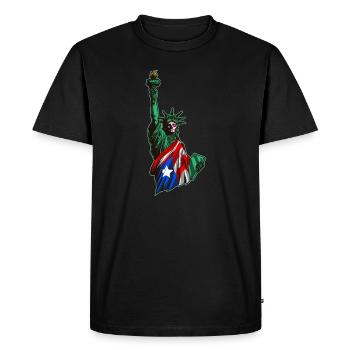 Proud To Be Puerto Rican American - Statue Of - T-shirt Premium bio Homme - noir - Devant - Nico (187cm)