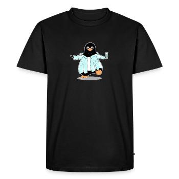 Penguin comic scientist chimie biologie - T-shirt Premium bio Homme - noir - Devant - Nico (187cm)
