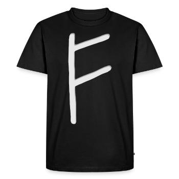 Futhark Runic Alphabet Fehu - Men's Premium Organic T-Shirt - black - Front - Nico (187cm)