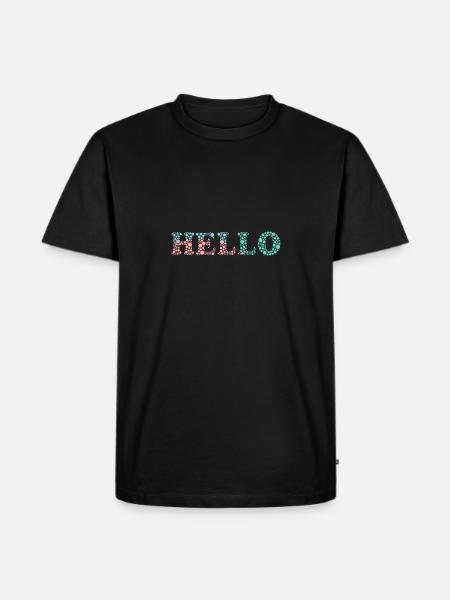 HELLO. BONJOUR. SALUT. COOL. HUMOUR - Ekologisk premium-T-shirt herr - svart