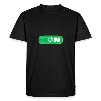 ON/OFF Switch EIN/AUS Schalter - Men's Premium Organic T-Shirt - black - Front - Nico (187cm)
