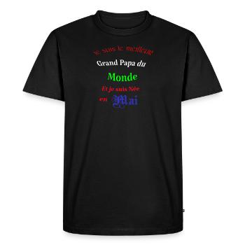 The Best GrandPa in the World - Men's Premium Organic T-Shirt - black - Front - Nico (187cm)