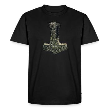 Original Thors Hammer Viking Celtic Symbol - Men's Premium Organic T-Shirt - black - Front - Nico (187cm)