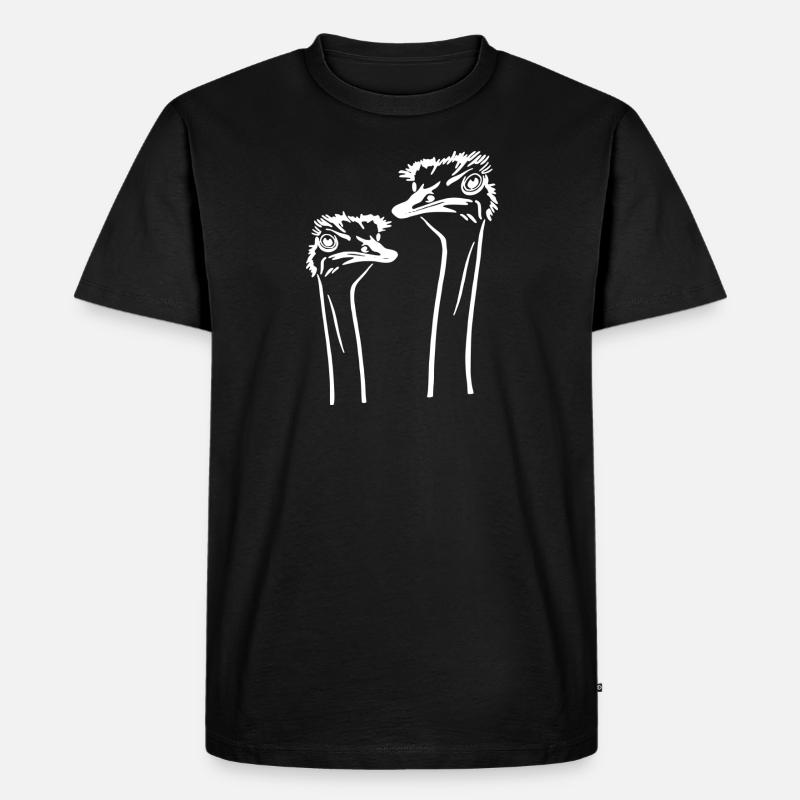 zwei Strausse - Männer Premium Bio T-Shirt - Schwarz