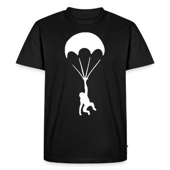 Singe en parachute Graffiti Urban Art - T-shirt Premium bio Homme - noir - Devant - Nico (187cm)