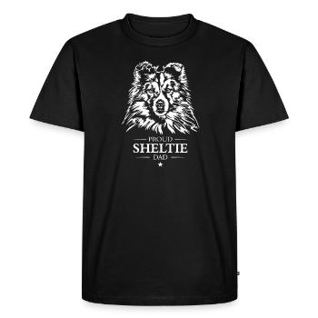 Sheltie Papa Chien Chien Shetland Berger Wilsigns - T-shirt Premium bio Homme - noir - Devant - Nico (187cm)
